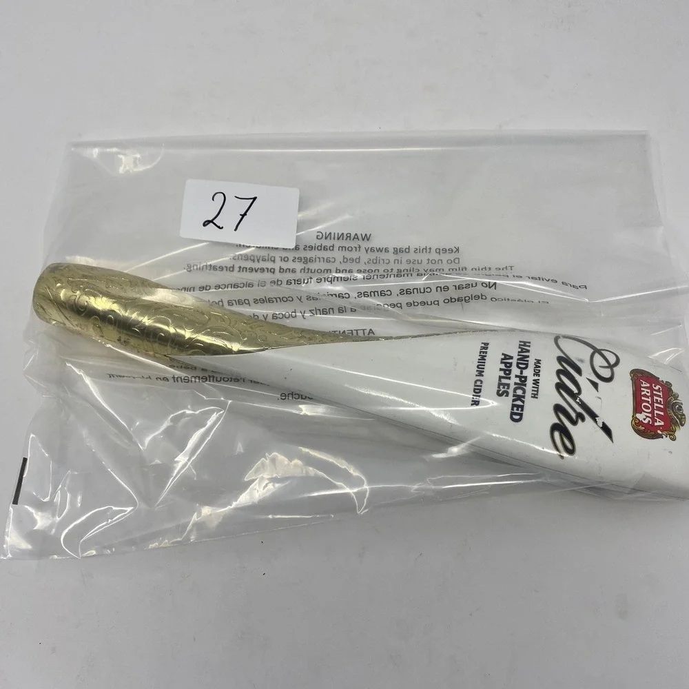 Stella Artois Cidre Beer Tap Handle Gold Filigree White Premium Cider Bar Decor
